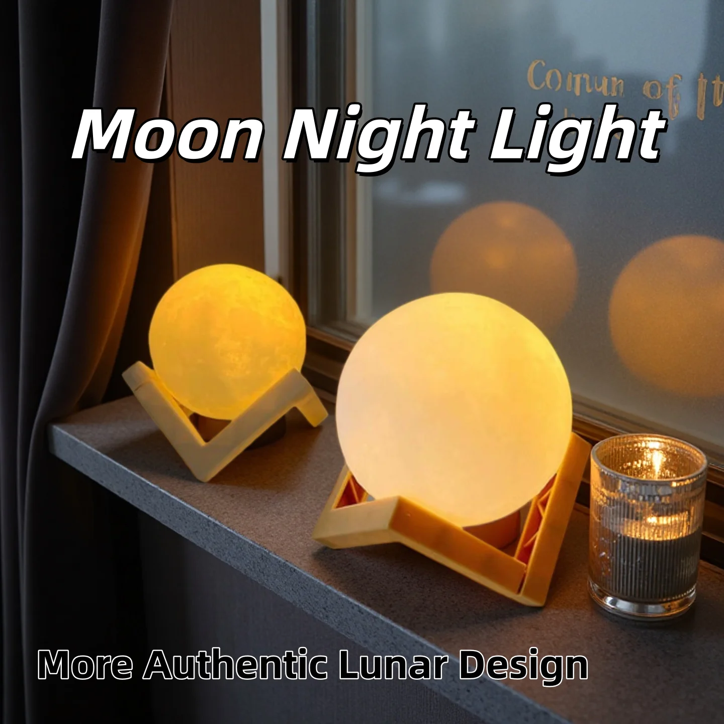 LEAD MOON LAMP NIGHT LIGHT WITH STAND TABLE 3D PRINT BRACKET BATTERY LIGHTS WARM WHITE MULTICOLOR BEDROOM LAMPS ROMANTIC LIGHTING