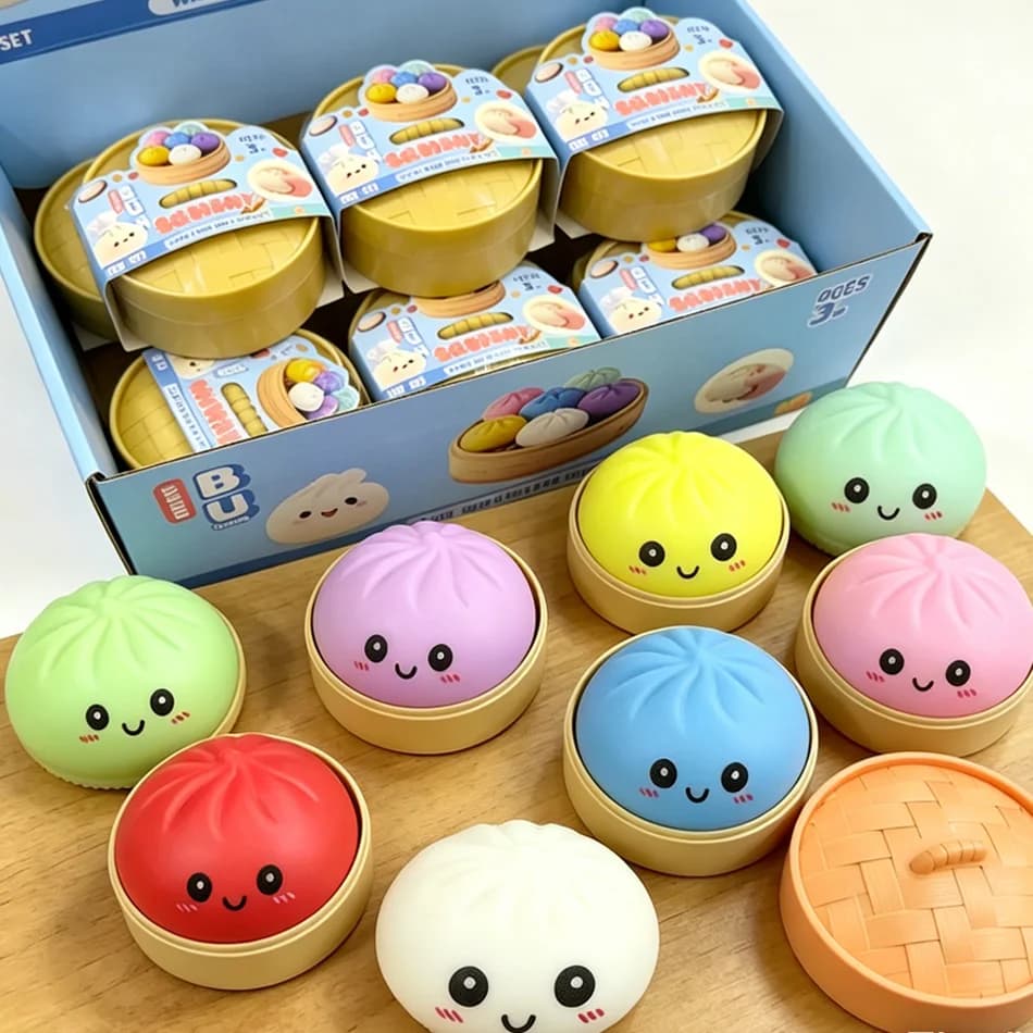 Dumpling Pressure Dumpling Squishies Cute Colorful Bun Stress Relief Fidget Toy