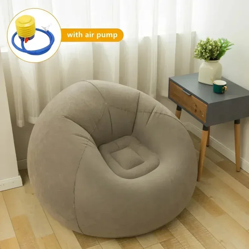 Large Lazy Inflatable Sofa Chairs PVC Lounger Seat Bean Bag Sofas Pouf β image 1
