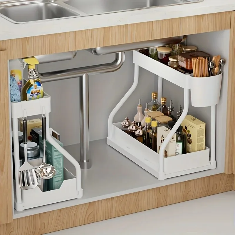 Under Sink Organizer 2-Tier Pull Out Storage — image 1