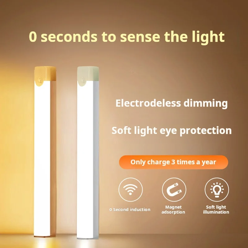 Wireless Rechargeable LED Motion Sensor Cabinet Light for Closet, Kitchen, Wardrobe, Stairs — image 1